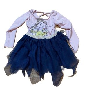 Disney Belle Leotard Dress Sz 4T Beauty and the Beast Purple Blue Girls